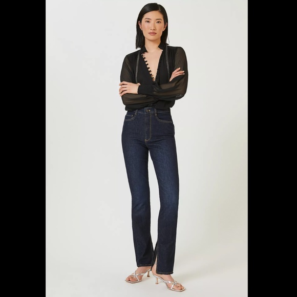 NWT ANTHROPOLOGIE PILCRO THE SPLIT STRAIGHT JEANS - Picture 1 of 5